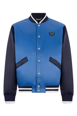 Satin College Bomber Plein Logo