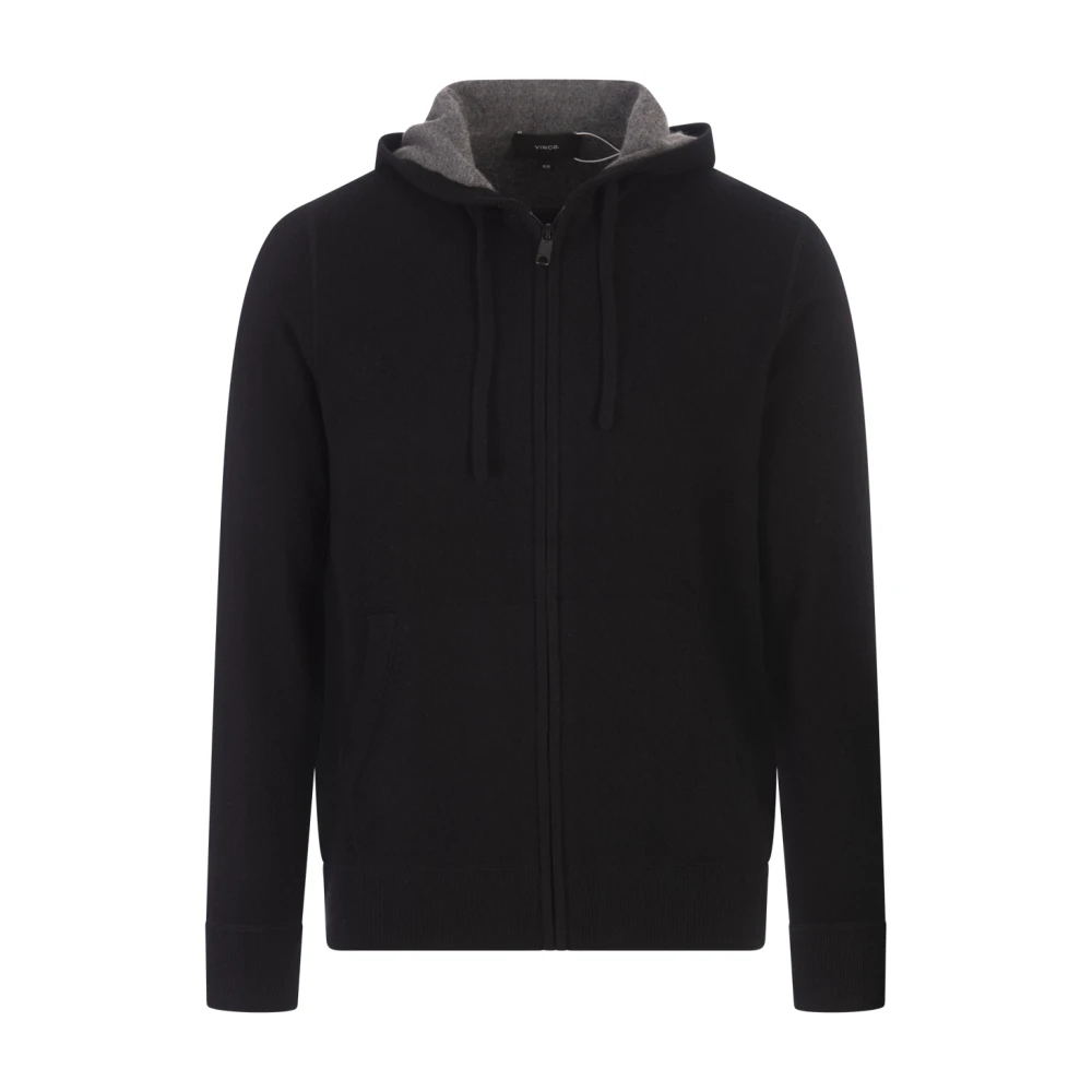 Vince Kasjmier Hoodie met Rits Black Heren