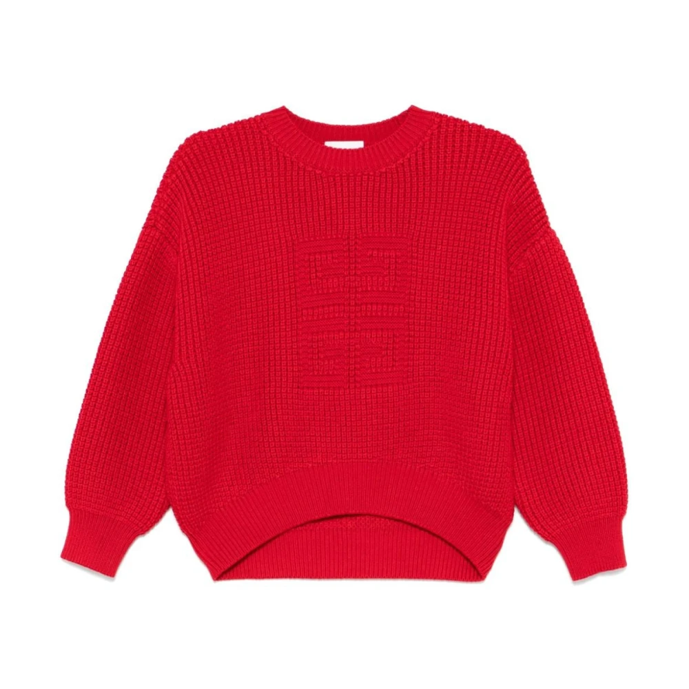 Givenchy Jacquard Waffle Cropped Sweater Red Dames