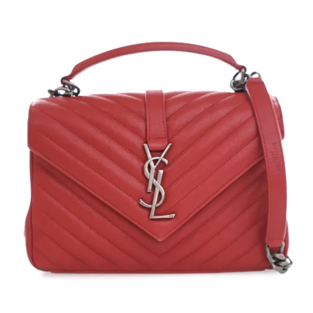 Yves Saint Laurent Vintage Pre-owned Leather handbags Red Dames