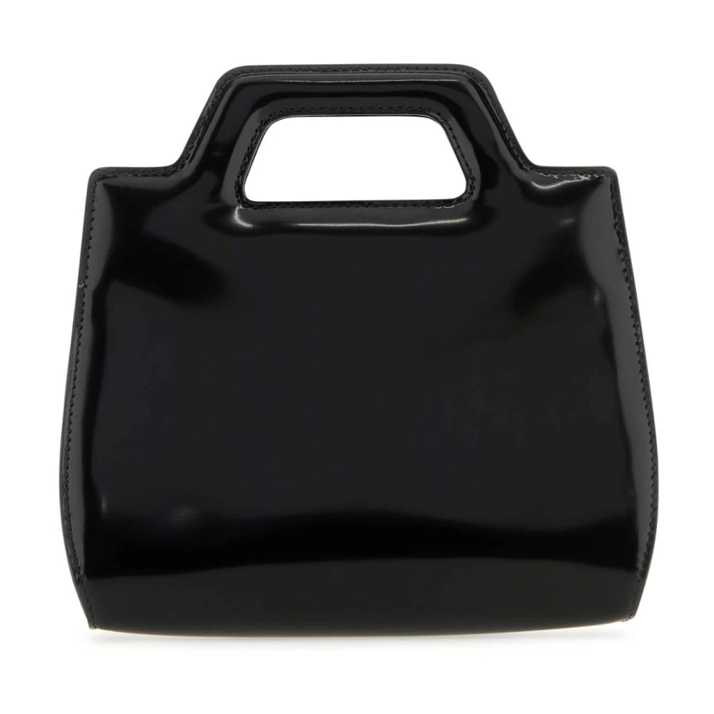 Salvatore Ferragamo Mini Zwarte Leren Handtas Black Dames
