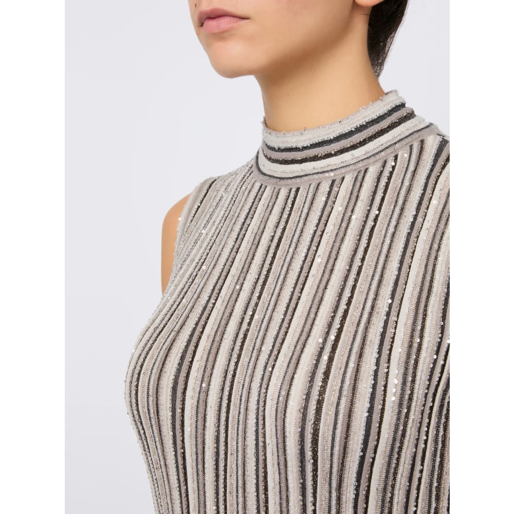 D.Exterior Gestreepte wollen lange jurk Multicolor Dames