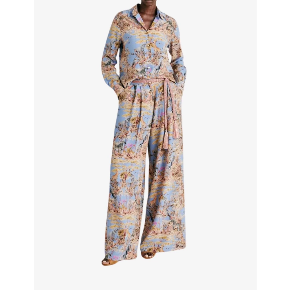 Momoni Gedrukte zijden broek Multicolor Dames