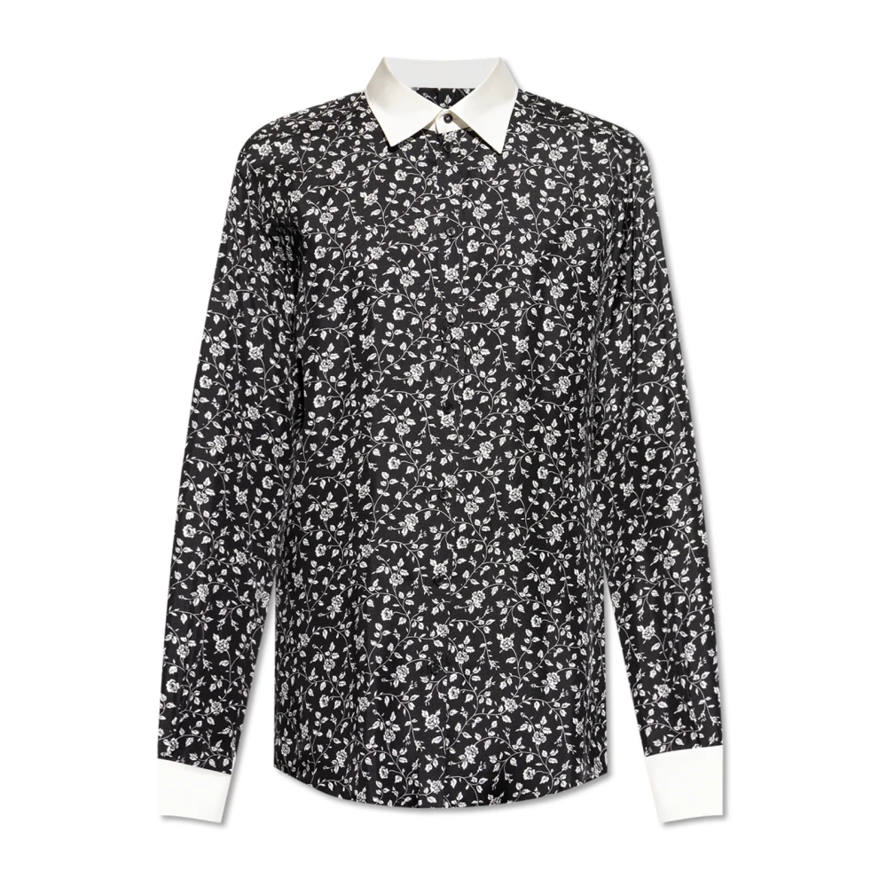 Dolce & Gabbana Overhemd met bloemenmotief Black Heren