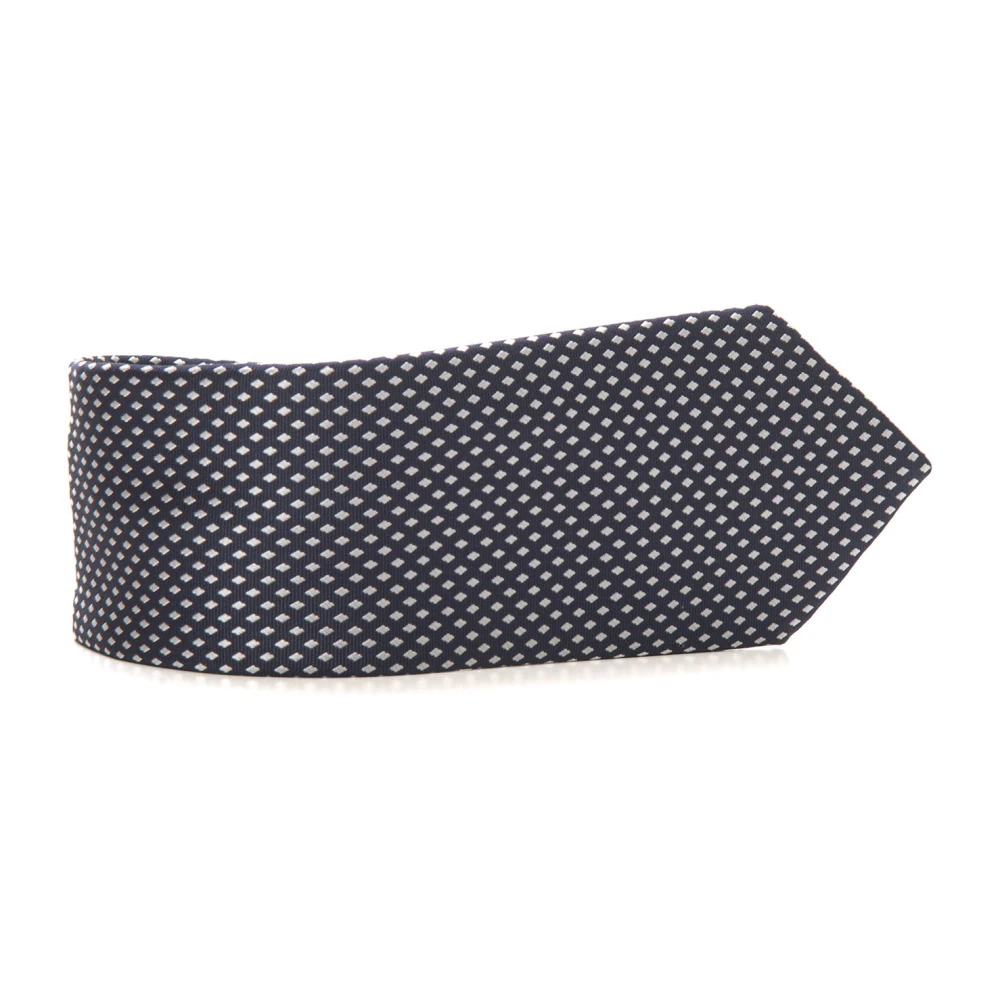 Canali Zijden Micro Print Stropdas Blue Heren