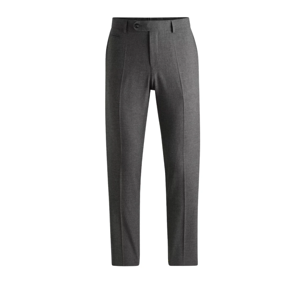 Hugo Boss Elegante Wol Herenbroek Gray Heren