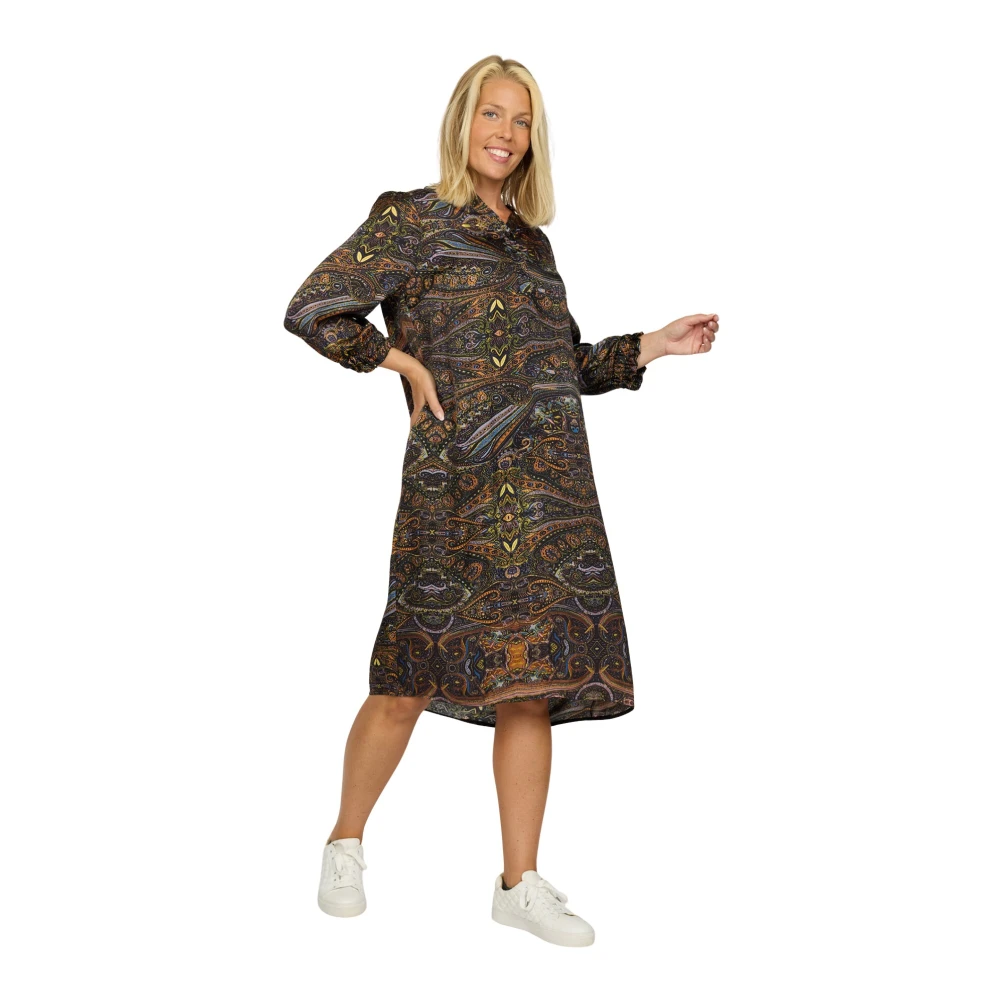 2-Biz Stijlvolle Multi Print Jurk Multicolor Dames