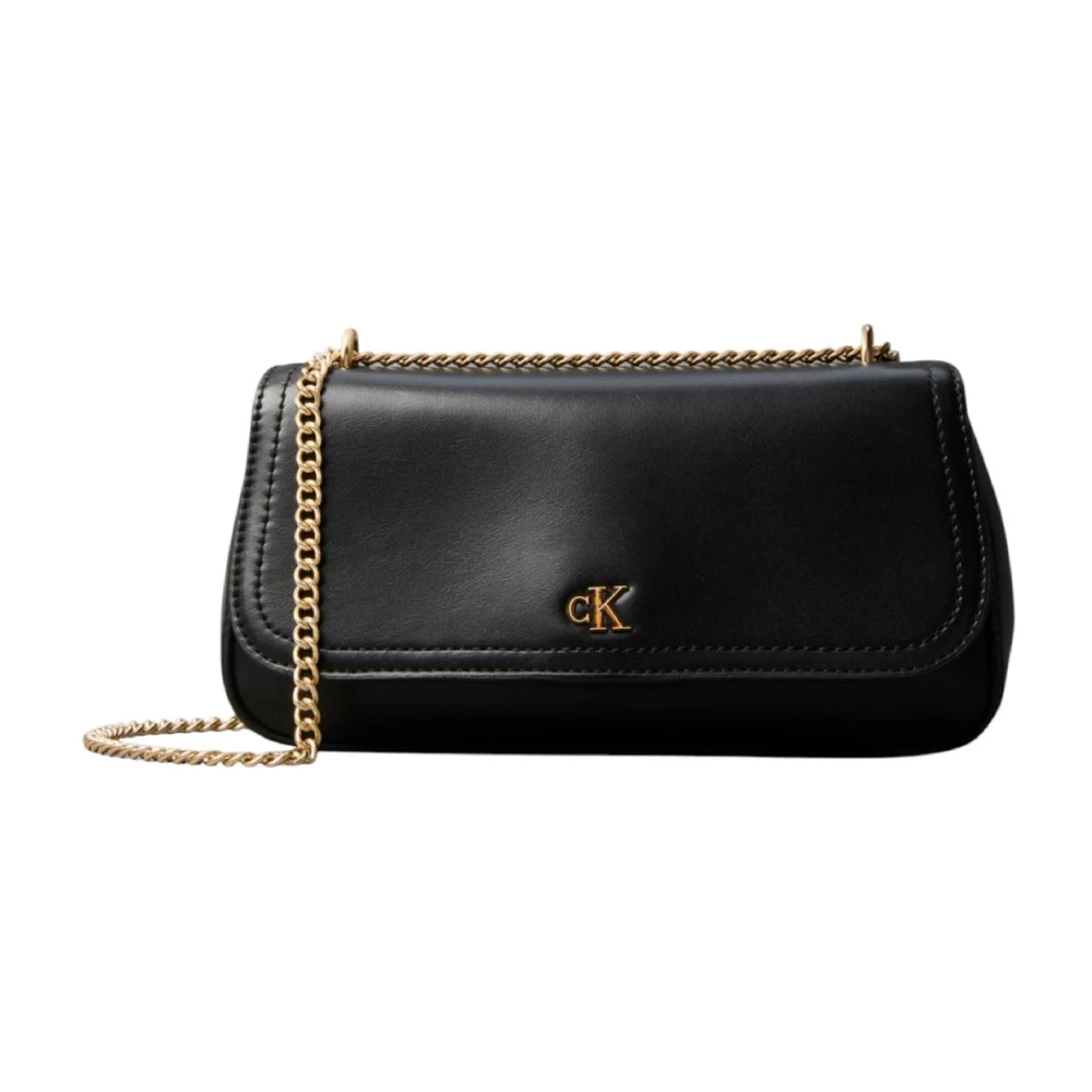 Calvin Klein Women's Black Cross Body Bags, One Size, Convertible Chain Bag Elegant