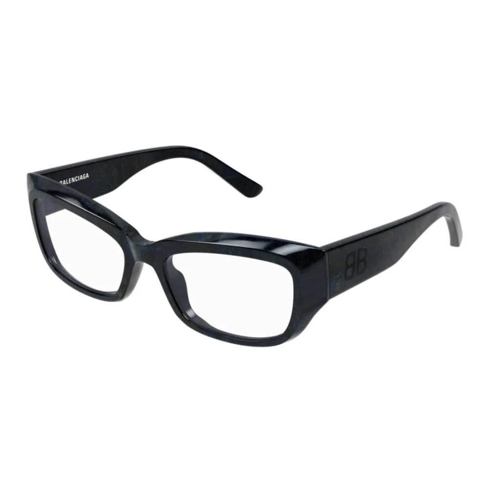 Balenciaga Unisex Black Glasses, 55 Mm, Rectangular Optical Frame