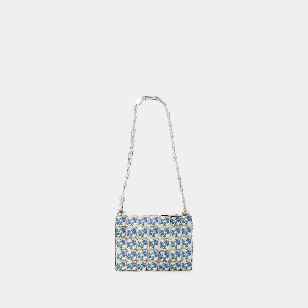 Paco Rabanne Metalen Portemonnee met Zilveren Bloemen Gray Dames