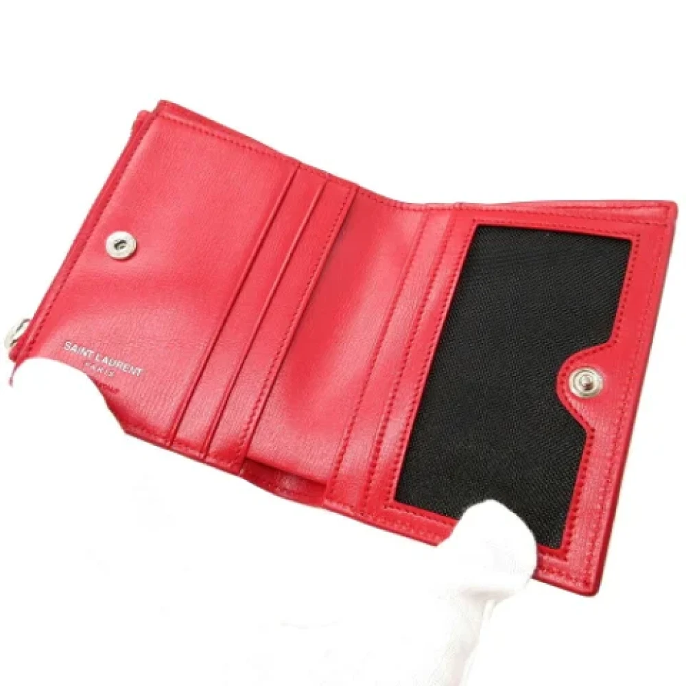 Saint Laurent Vintage Pre-owned Leather wallets Red Dames