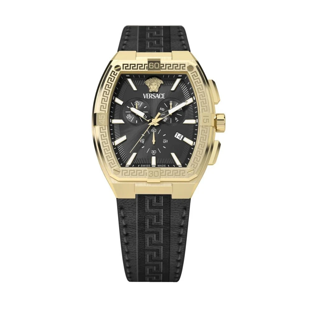 Versace VESP00324 Sporty Tonneau Greca Chrono black gold Silicone Men Watch NEW - Image 2