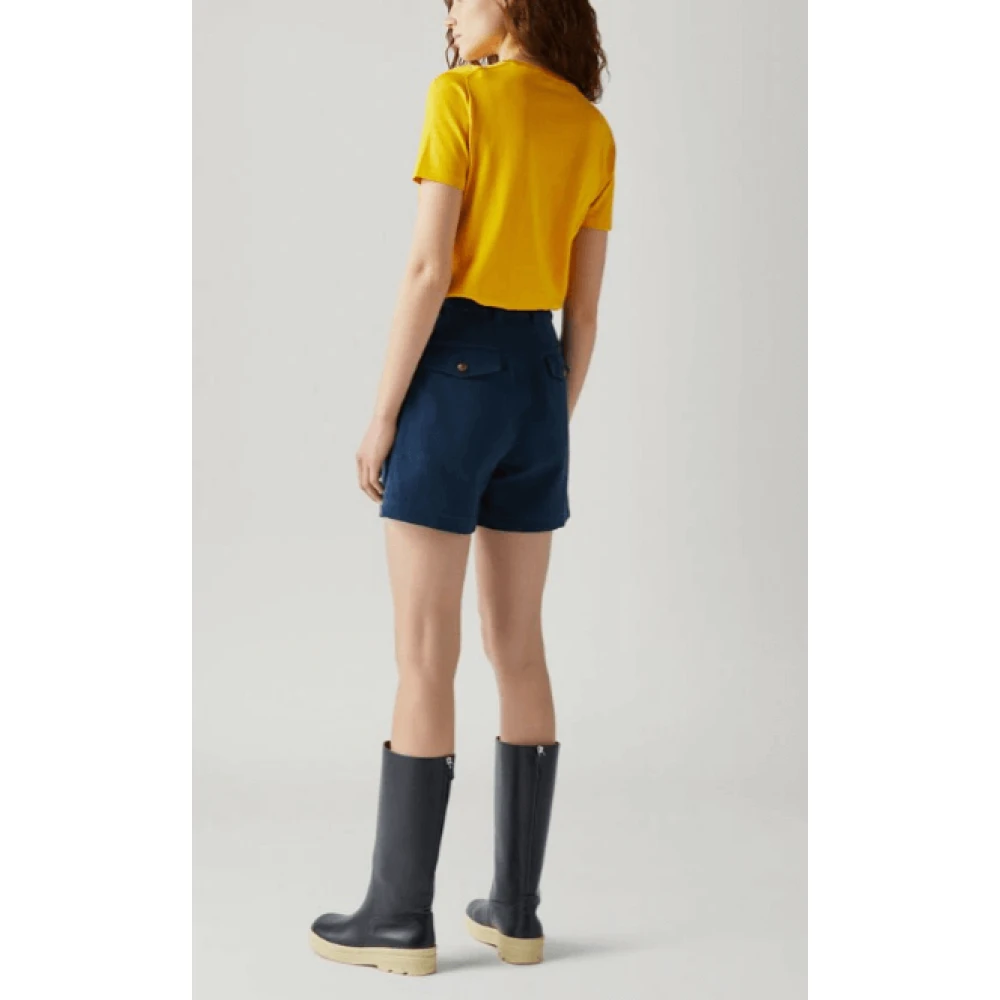 Loro Piana Ademende Katoenen Bermuda Shorts Blue Dames