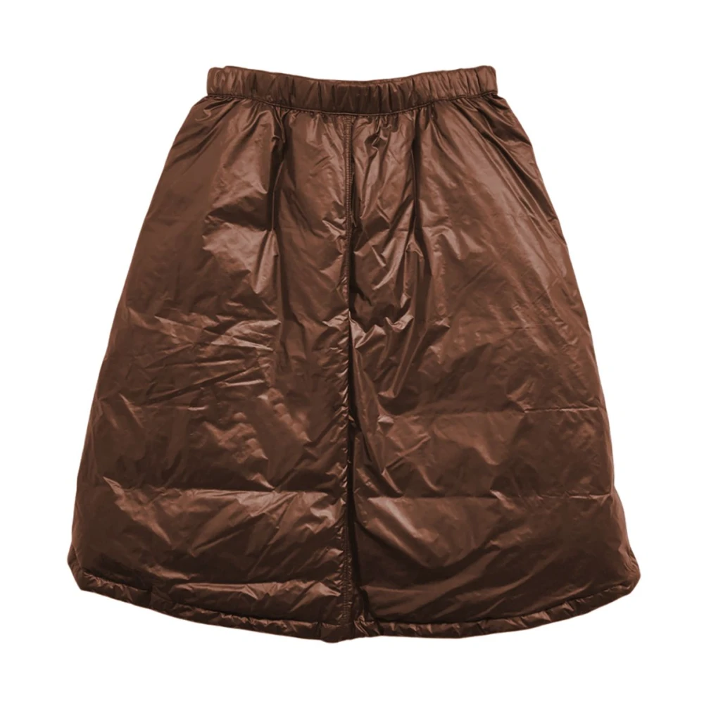 Jil Sander Nylon Puffer Rok met Dons Brown Dames