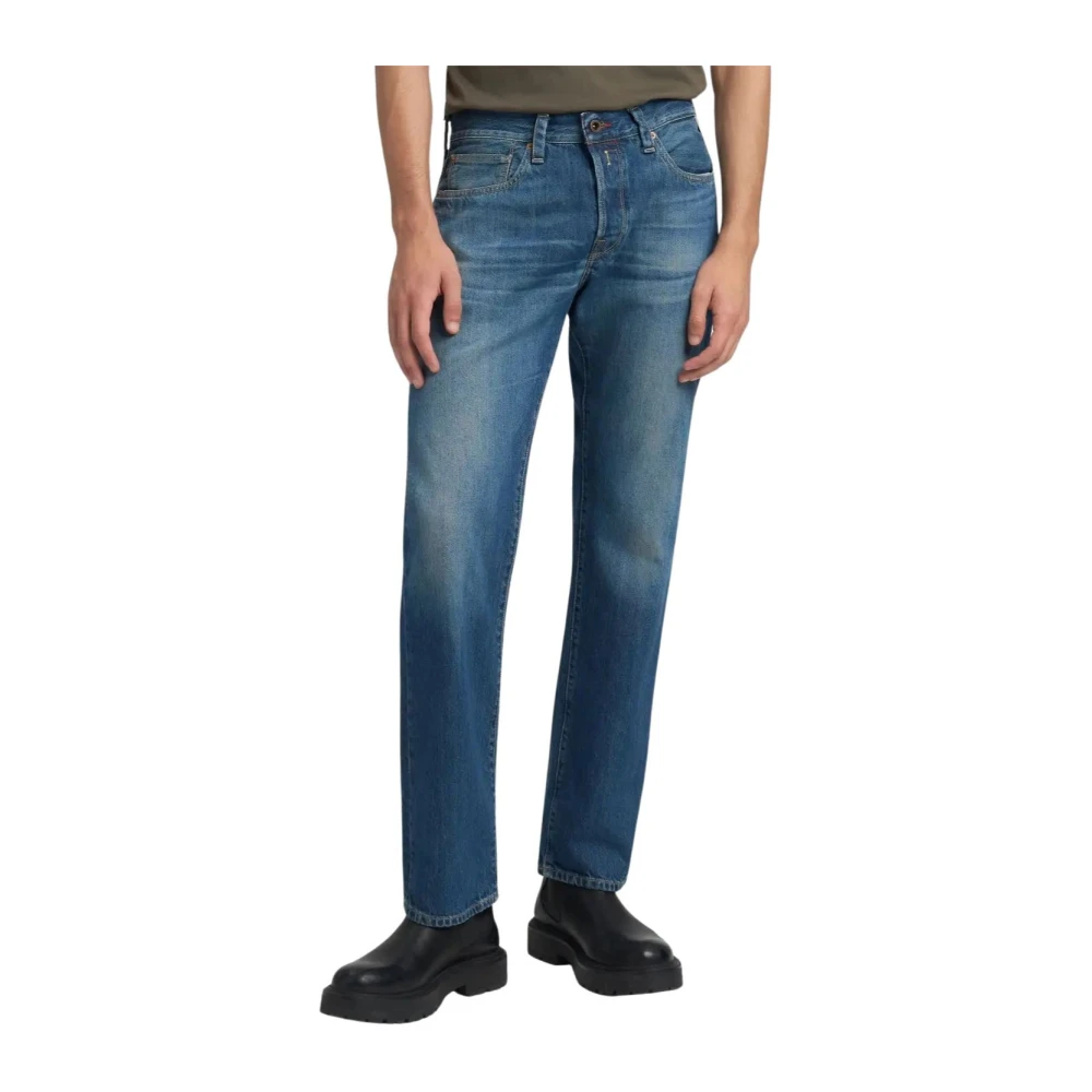 Replay Blue Slim Fit Jeans, Male, W33 L34, Dark Denim Jeans
