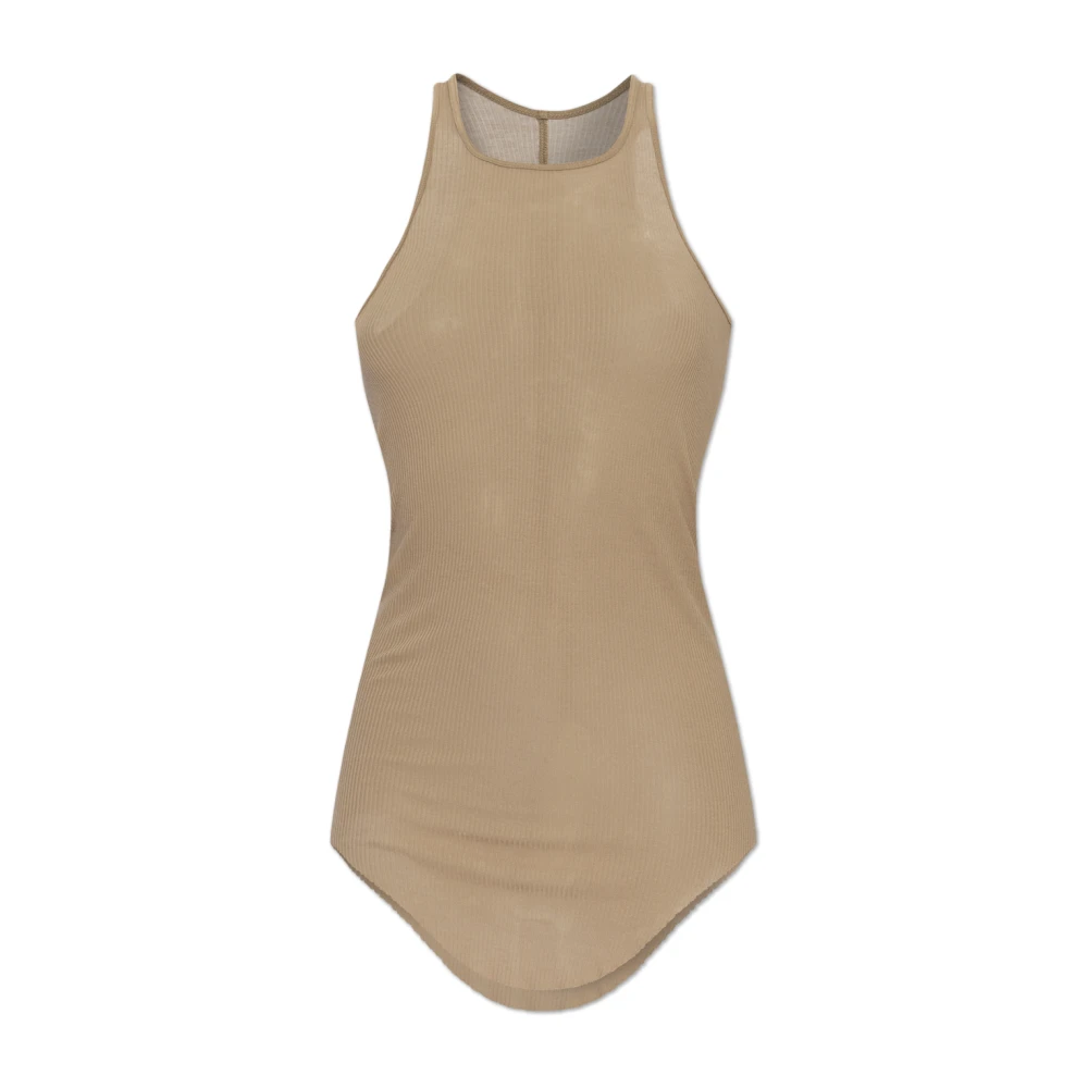 Rick Owens Top Bacic Rib Beige Dames