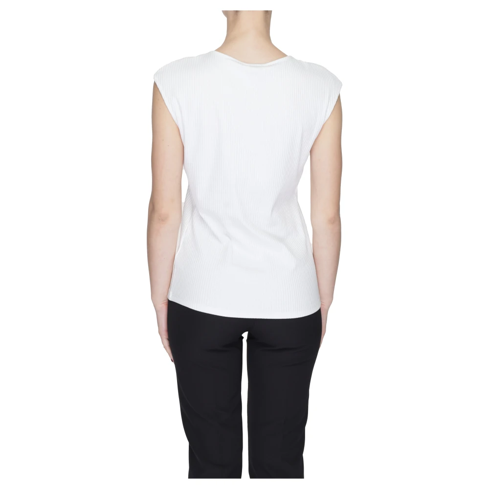Street One Witte V-hals T-shirt Slip-On Stijl White Dames