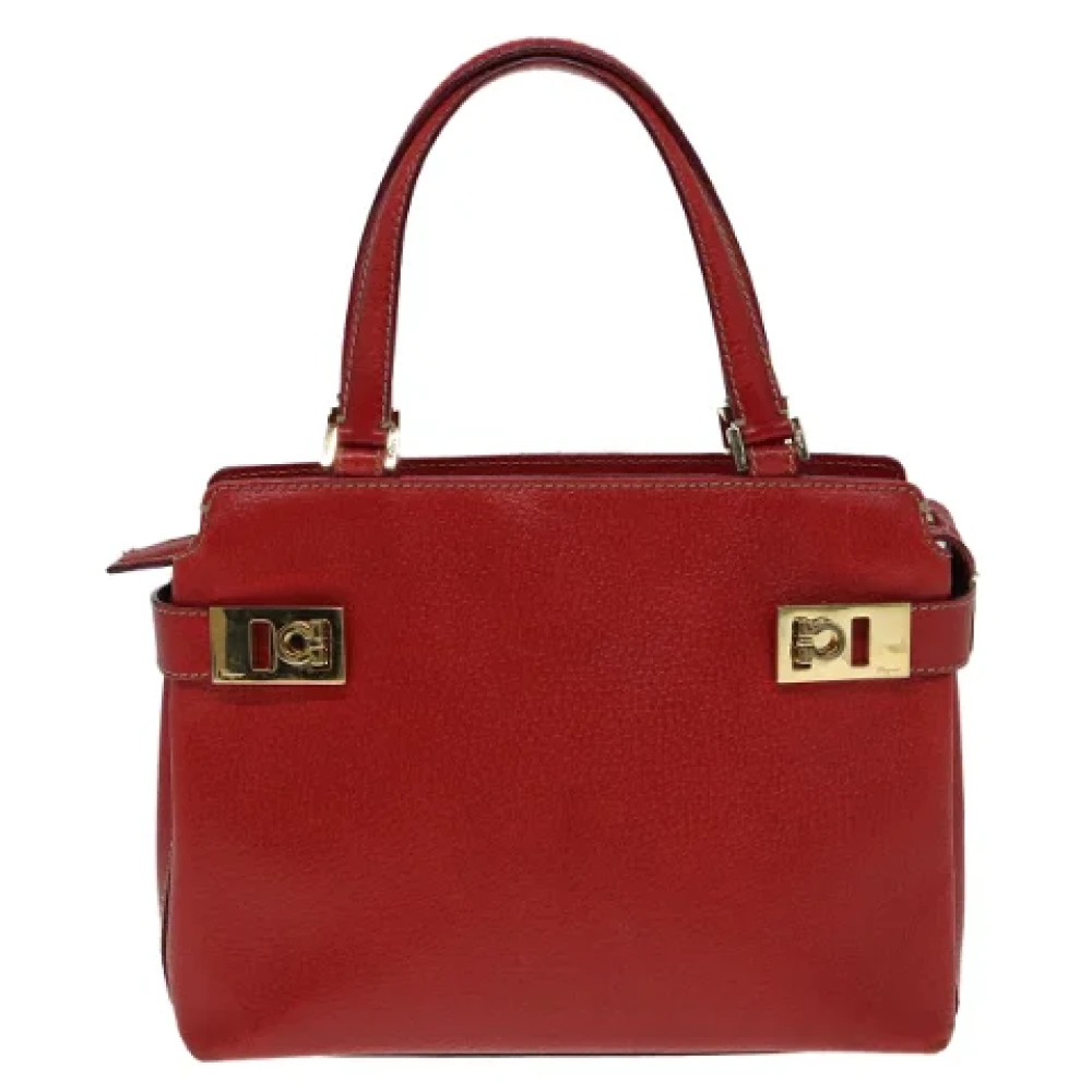 Salvatore Ferragamo Pre-owned Leather handbags Red Dames