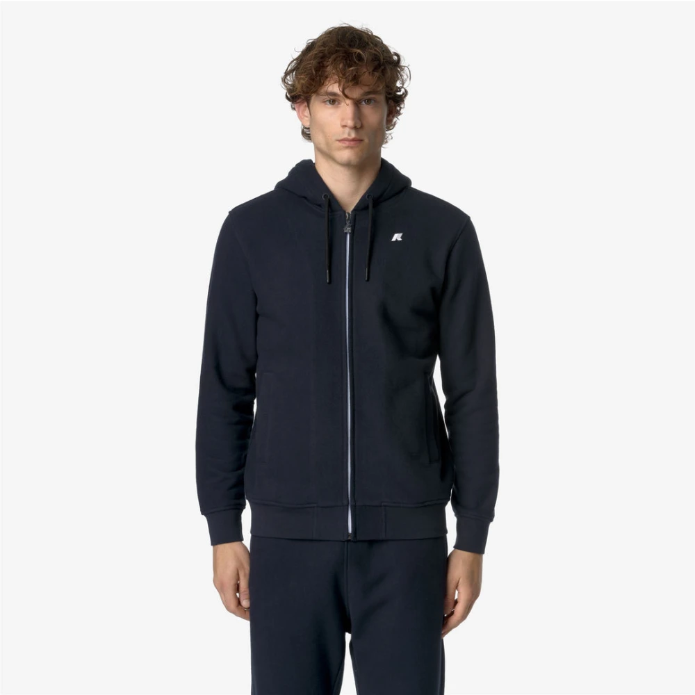 K-way Blauwe Diepte Felpa Sweater Blue Heren