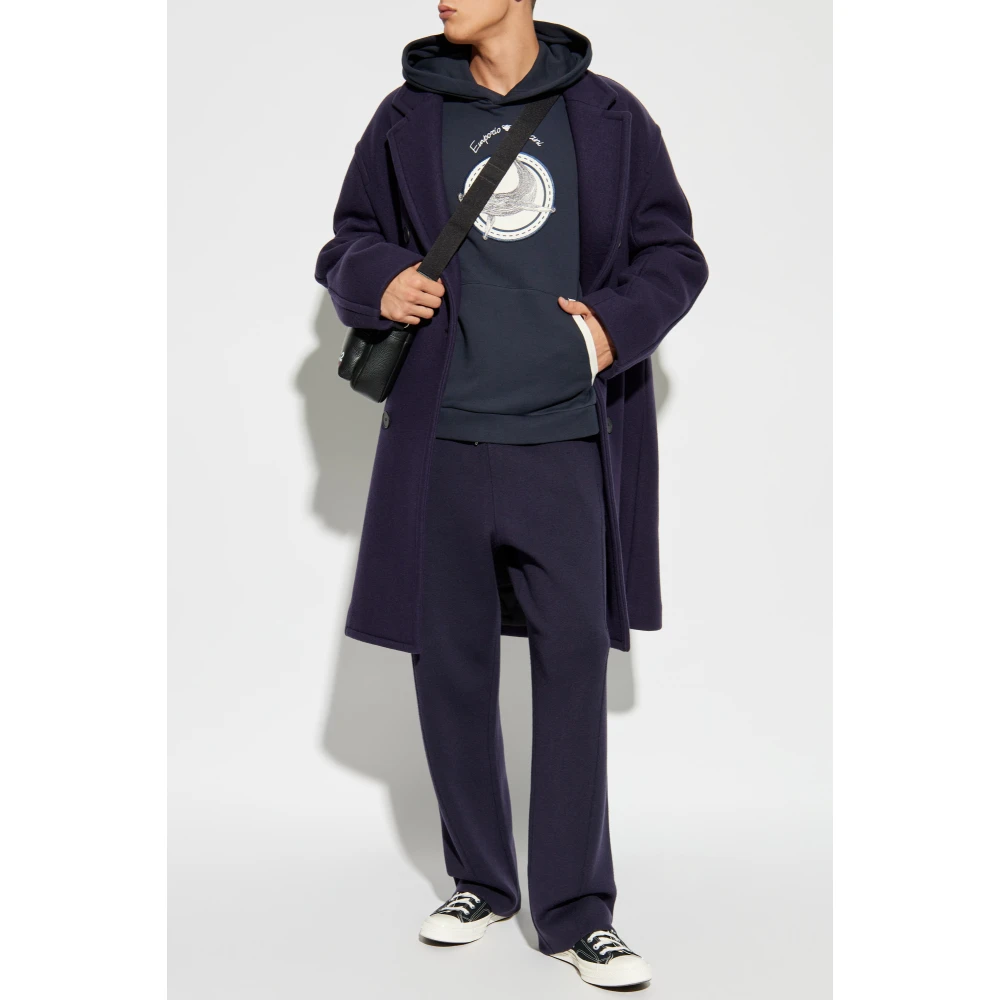Emporio Armani Sweatshirt met patch Blue Heren