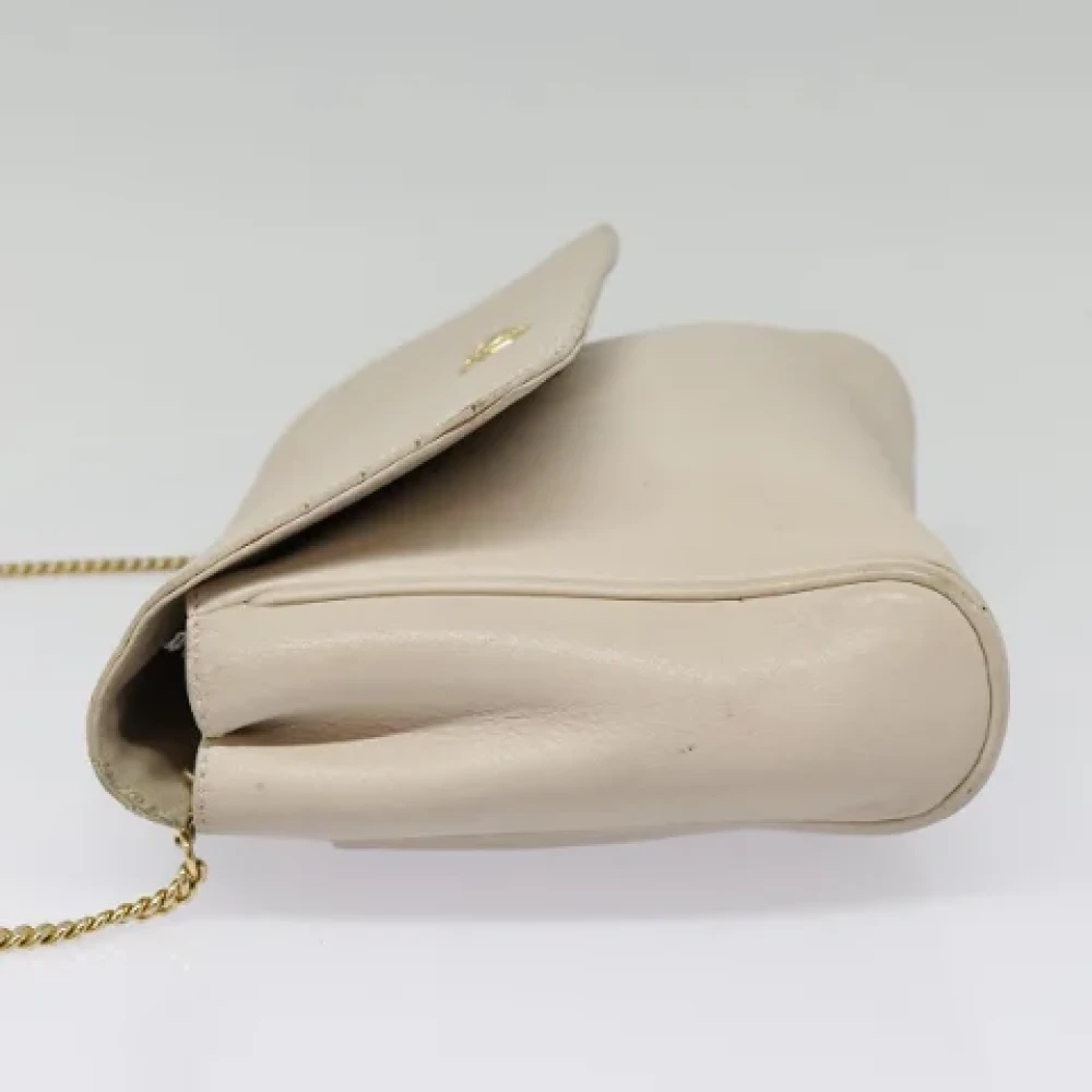 Celine Vintage Pre-owned Leather shoulder-bags Beige Dames