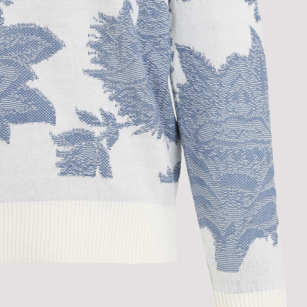 ETRO Bicolour Gebreide C-Hals Trui Multicolor Heren