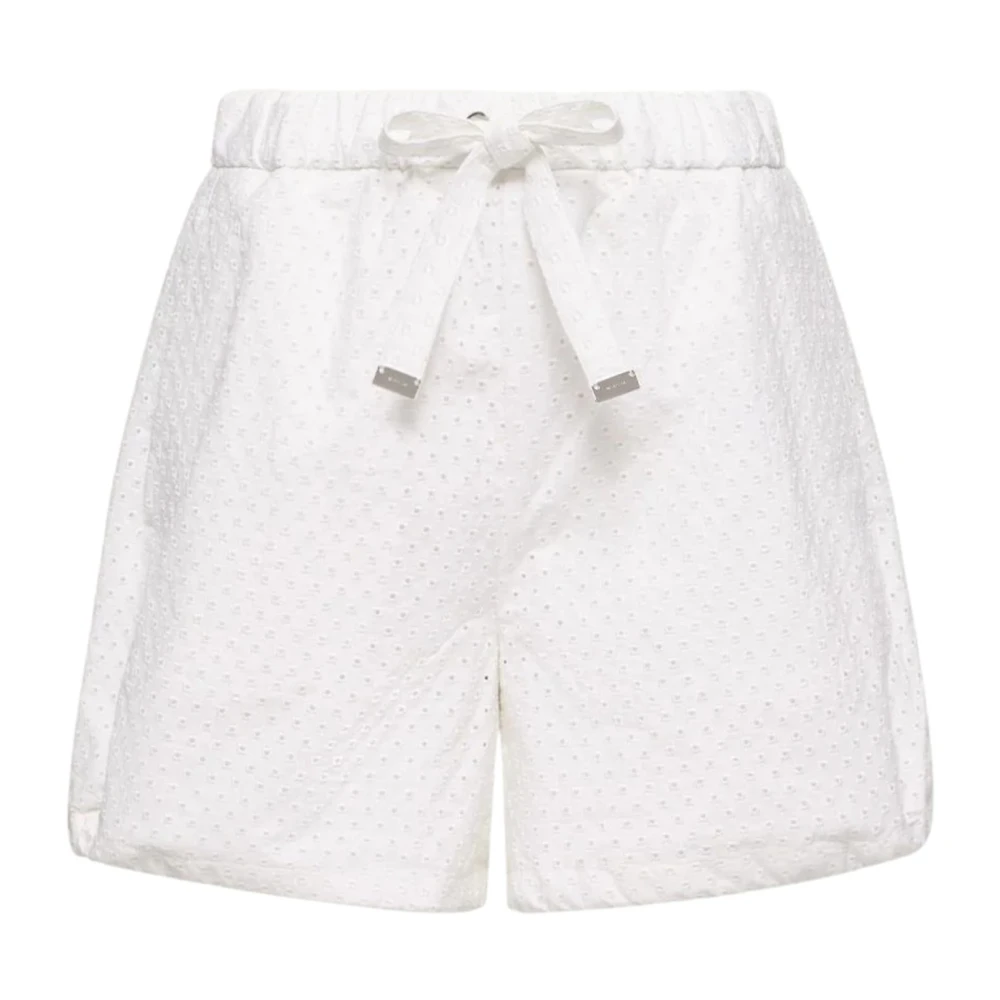 Moncler White Sangallo & Cotton Poplin Shorts - Female - Casual Shorts - S - Shorts