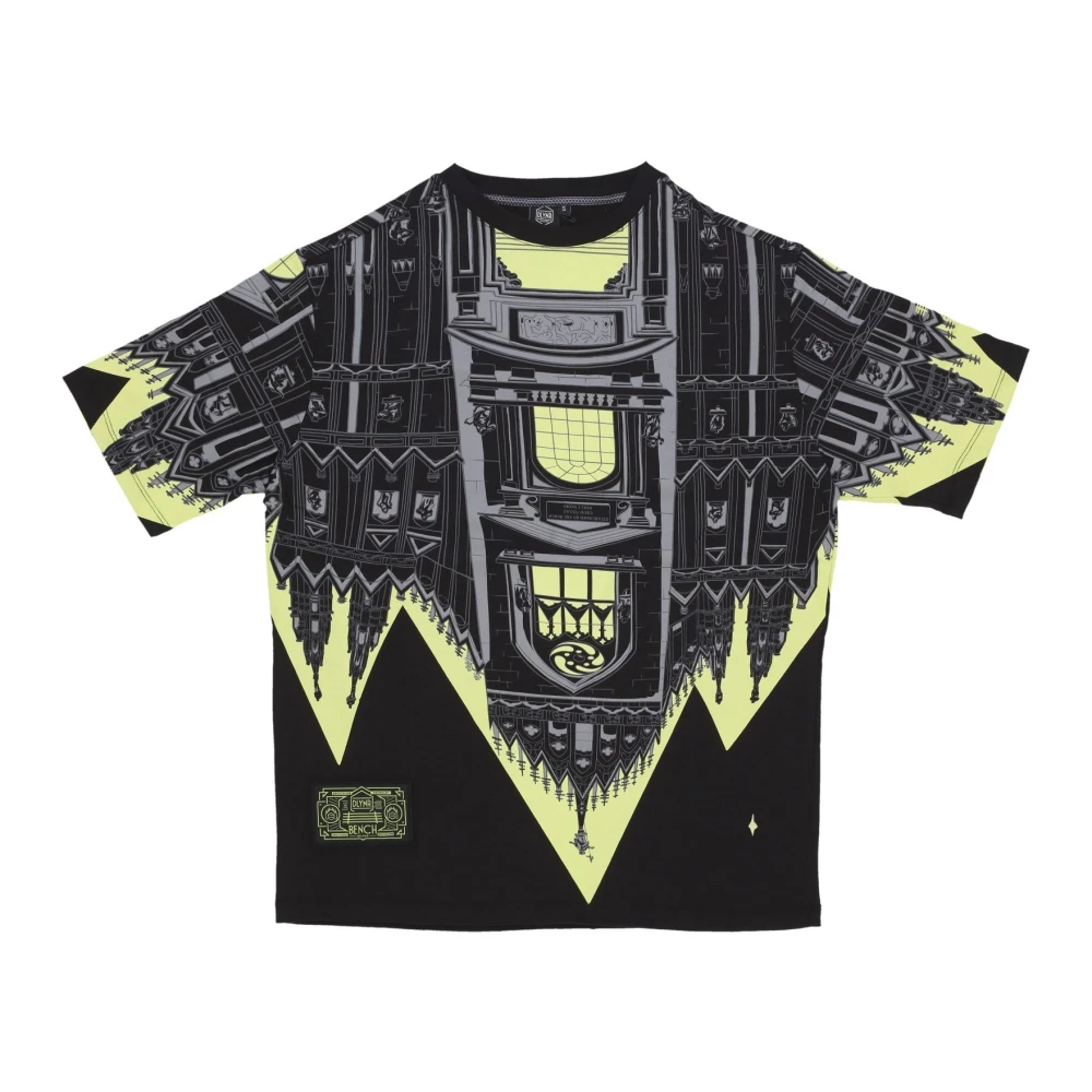 Dolly Noire Men's Multicolor T-Shirts, Xl, Milan Cathedral Print Tee Black/Lime