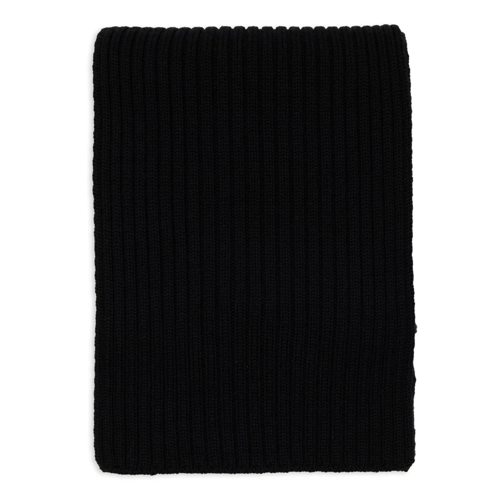 Gallo Unisex effen zwart geribbeld sjaal Black Unisex