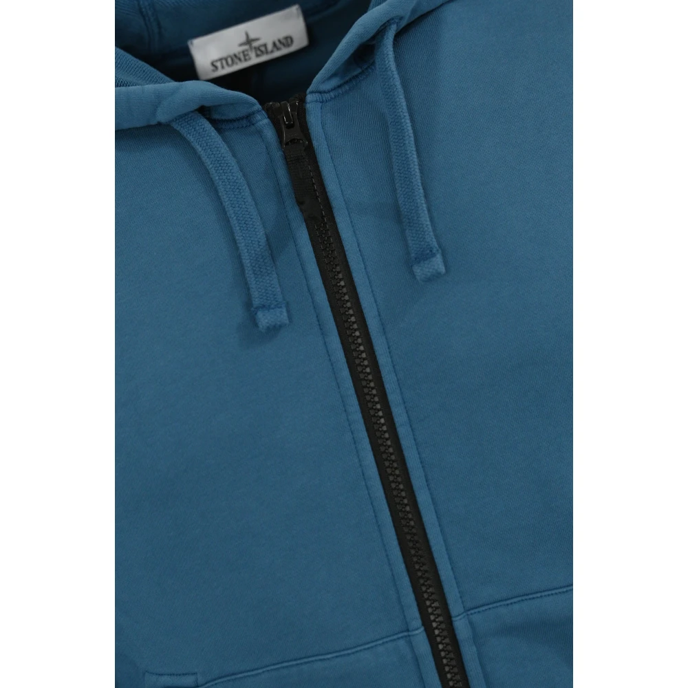Stone Island Blauwe Zip Hoodie Blue Heren
