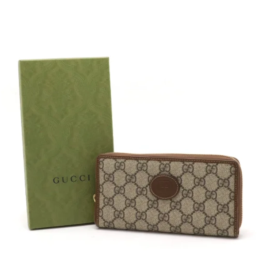 Gucci Vintage Pre-owned Canvas wallets Beige Dames
