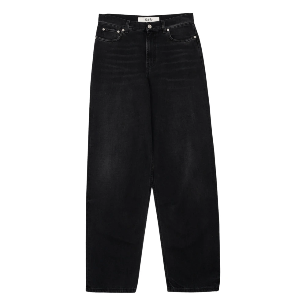 Séfr Zwarte Wijde Gesneden Jeans Black Heren