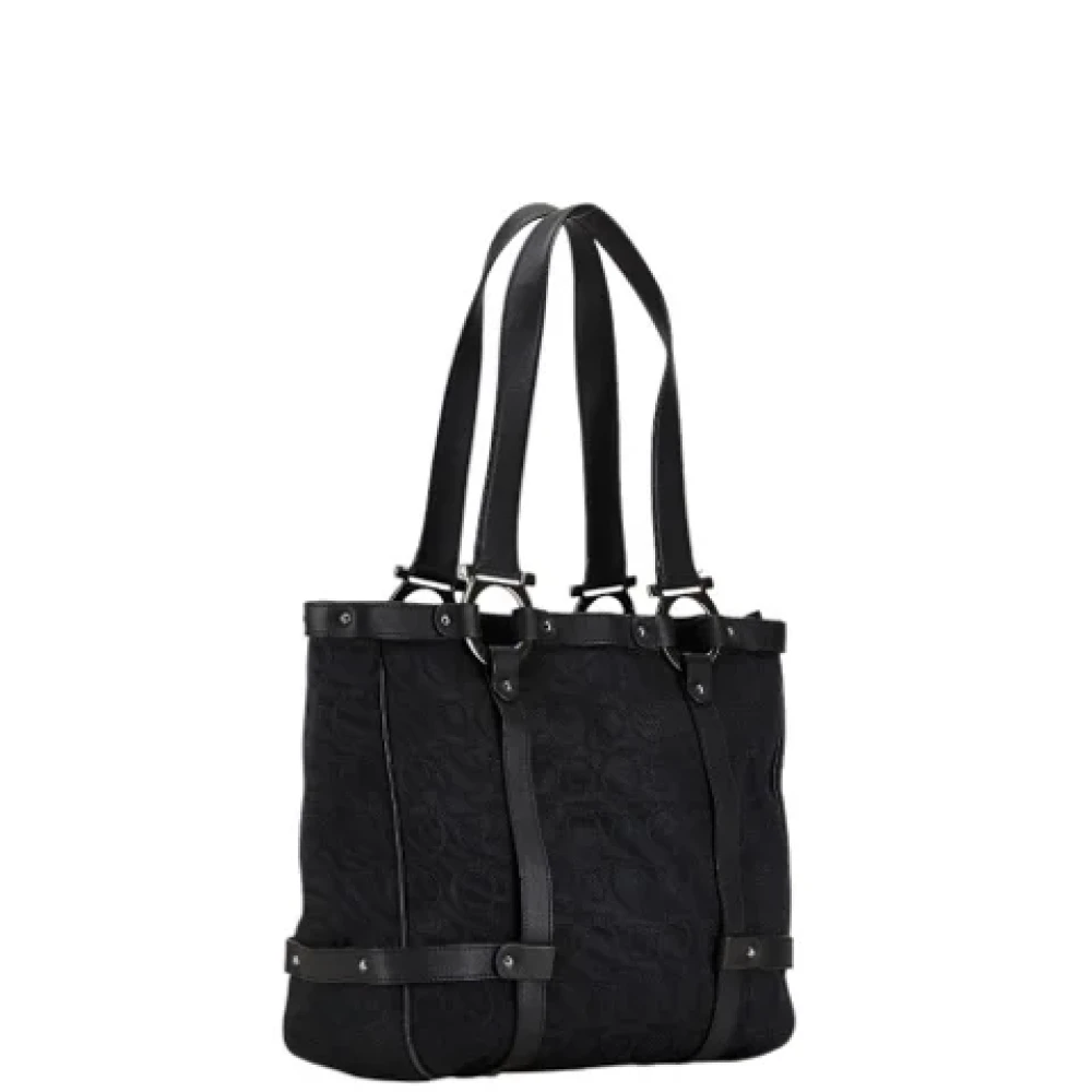 Salvatore Ferragamo Pre-owned Canvas shoulder-bags Black Dames