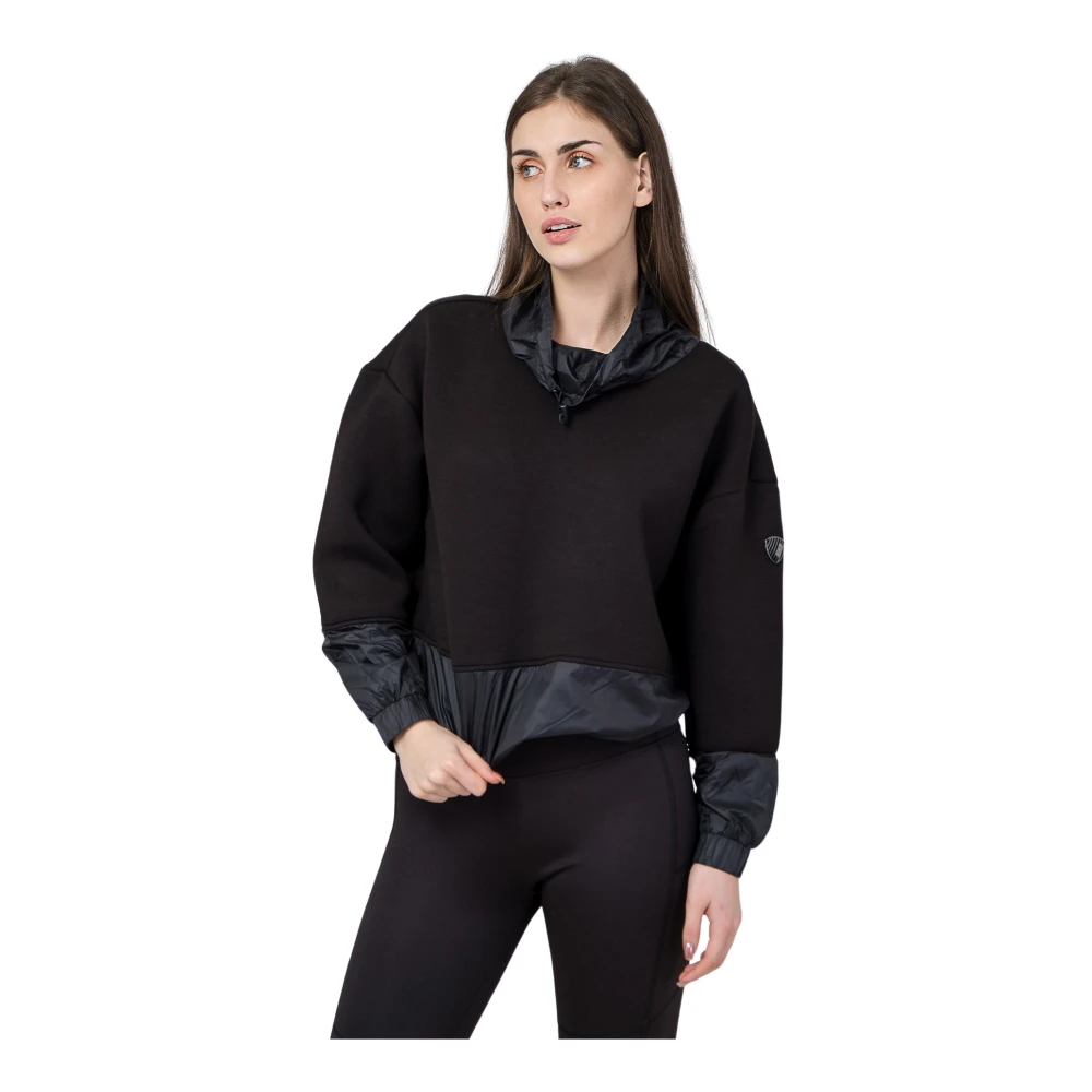 Emporio Armani EA7 Zwarte Oversize Dames Sweatshirt Black Dames