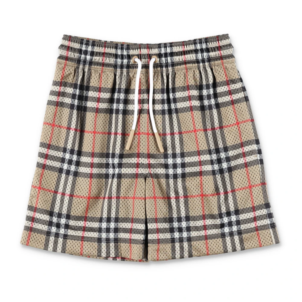 Burberry Mesh Rutiga Shorts Arkiv Beige Beige, Pojke