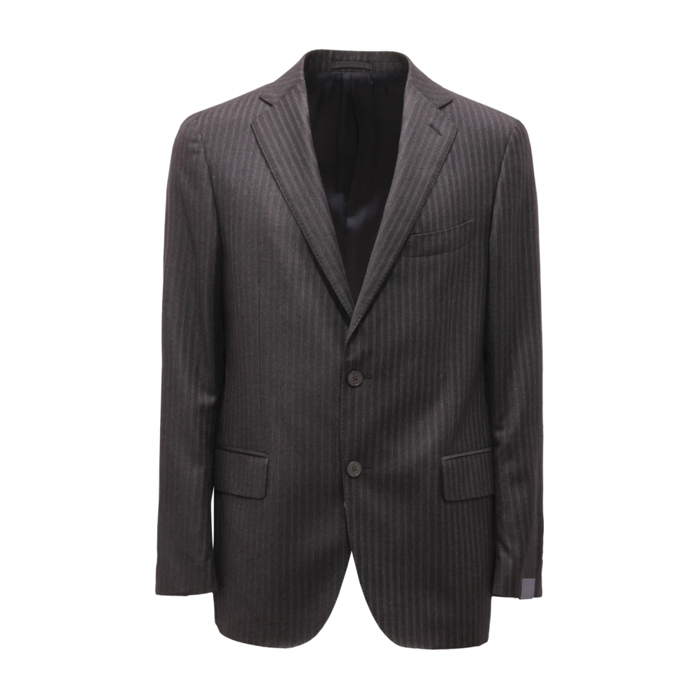 Lardini Men's Dark/Grey Wool Pinstripes Suit