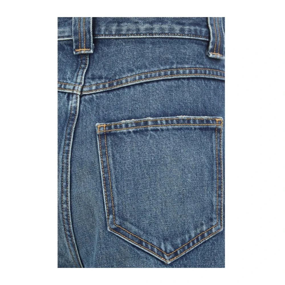 Khaite Wijde katoenen jeans met zakken Blue Dames