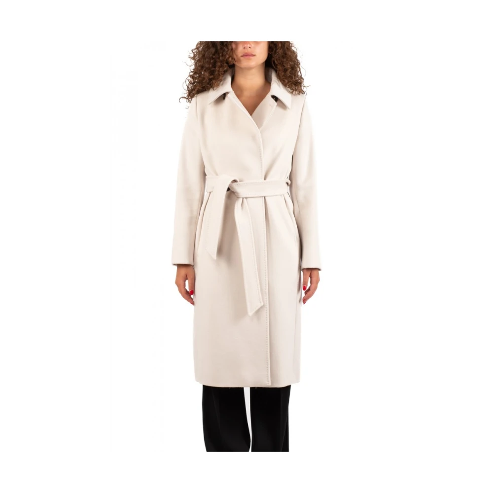Max Mara Studio Stijlvolle Jas met Bcollag Ontwerp Beige Dames