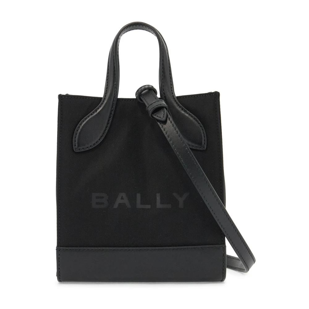 Bally Canvas Mini Bar Tas met Leren Afwerkingen Black Dames