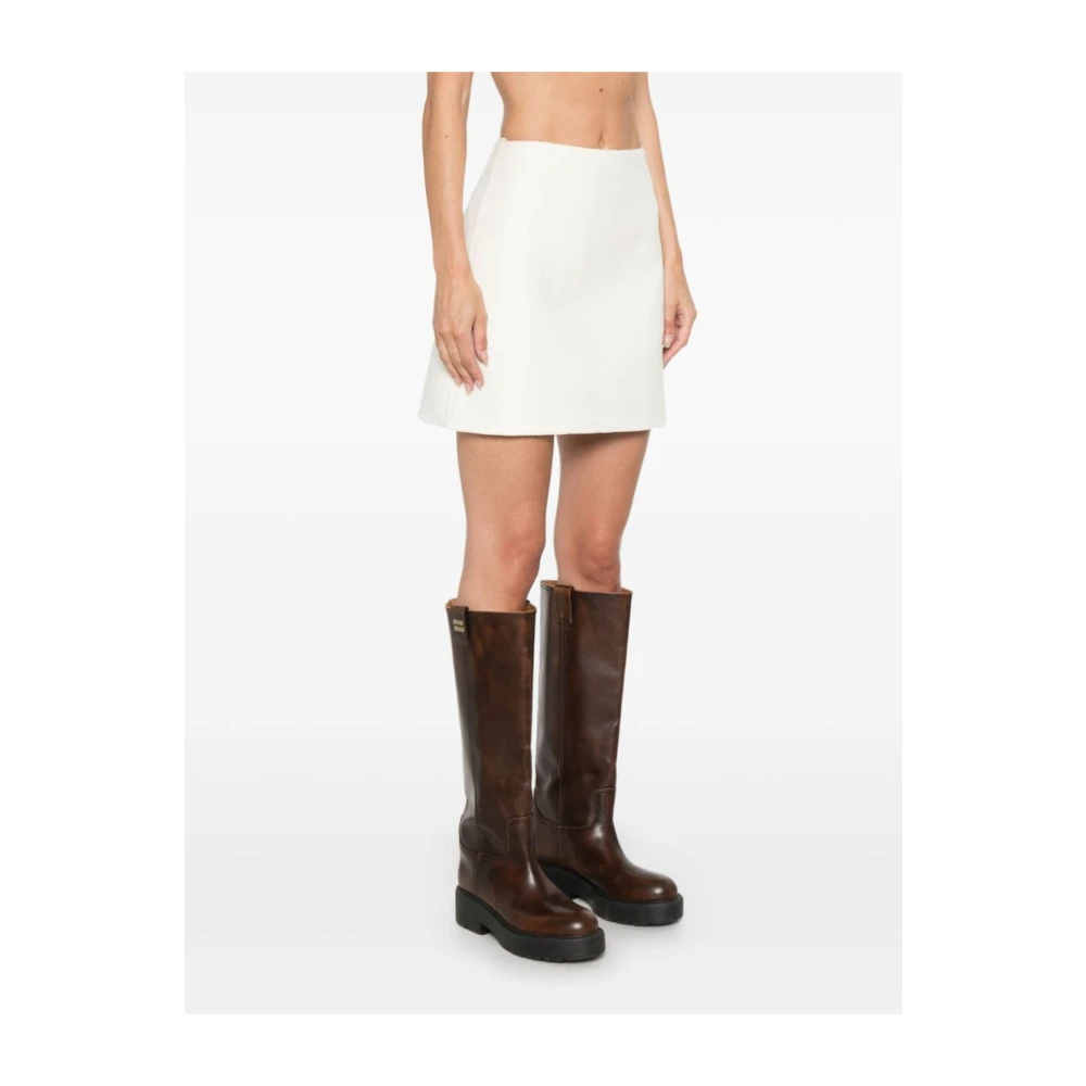 Ermanno Scervino Witte Wollen Rok Rechte Zoom White Dames