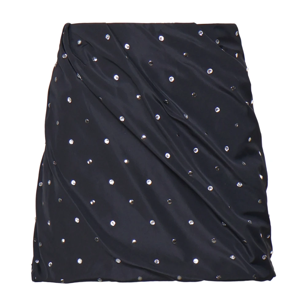 Pinko Zwarte Taffeta Rok met Heldere Decoraties Black Dames