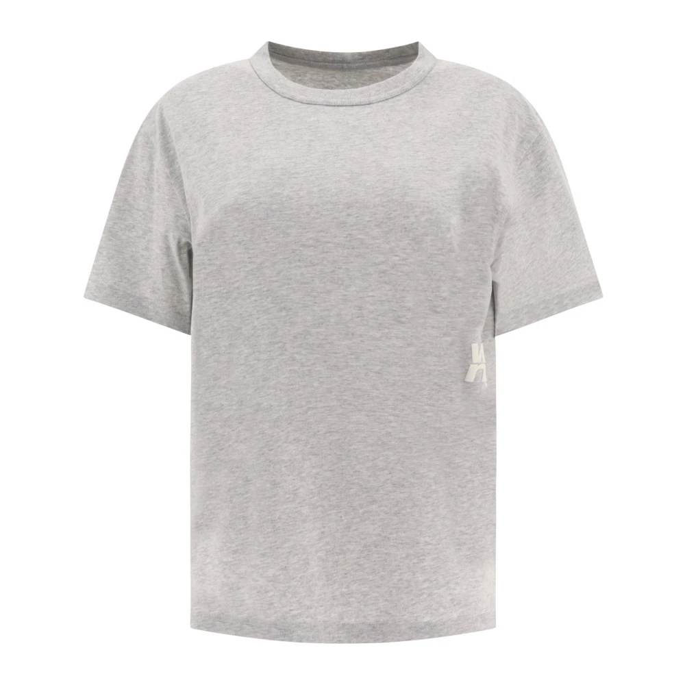 Alexander wang Puff Logo Katoenen T-Shirt Gray Dames