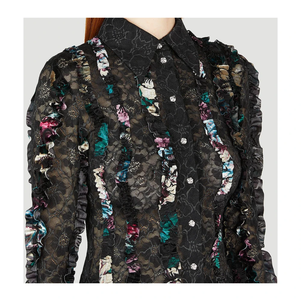 Rave Review Yrsa Kant Shirt Black Dames