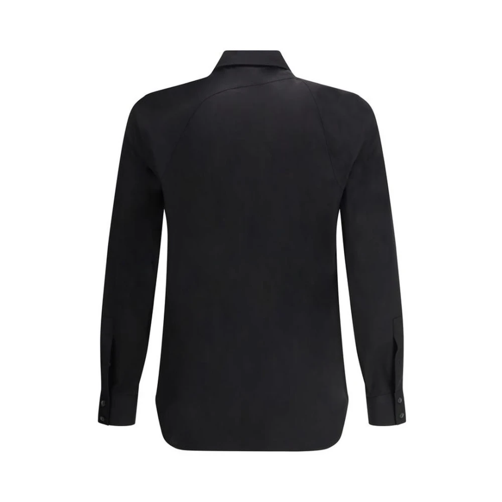 alexander mcqueen Zwarte Overmaatse Kraag Shirt Black Heren