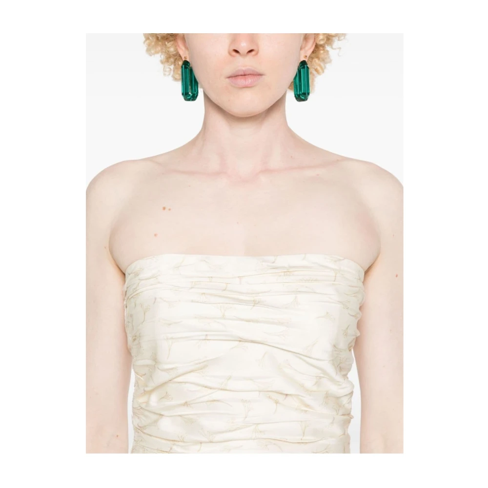 Rotate Birger Christensen Satijnen Crop Scarf Top White Dames