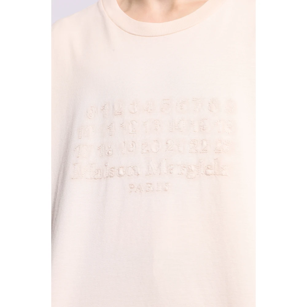 Maison Margiela T-shirt met logo Beige Heren
