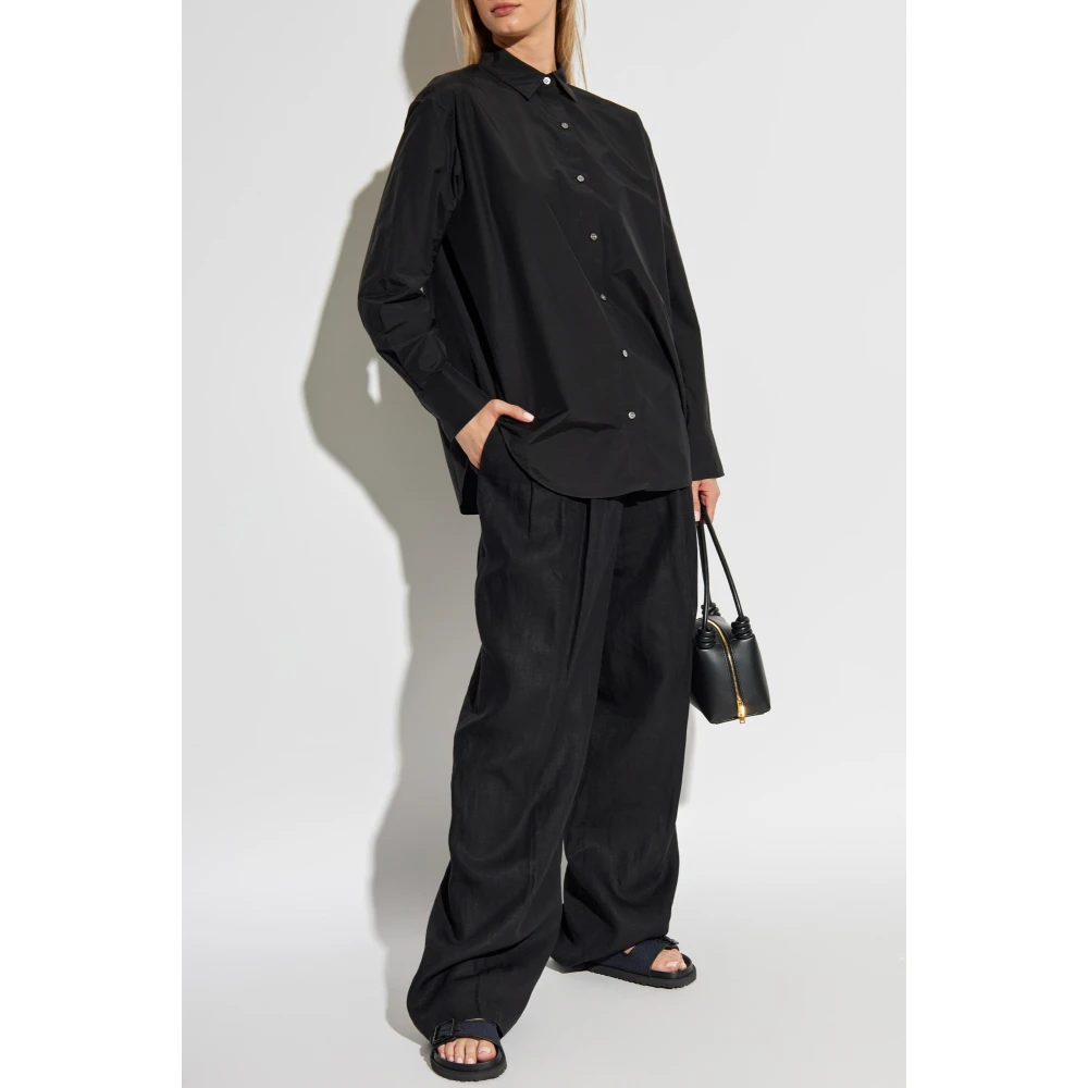 Theory Linnen broek Black Dames