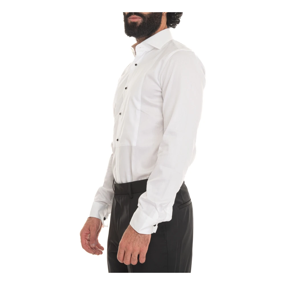 Boss Glanzende Overhemd met Manchetknopen White Heren