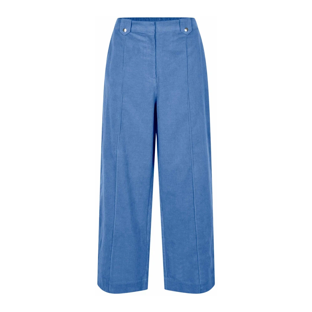 Masai Wijde Corduroy Broek Federal Blue Dames