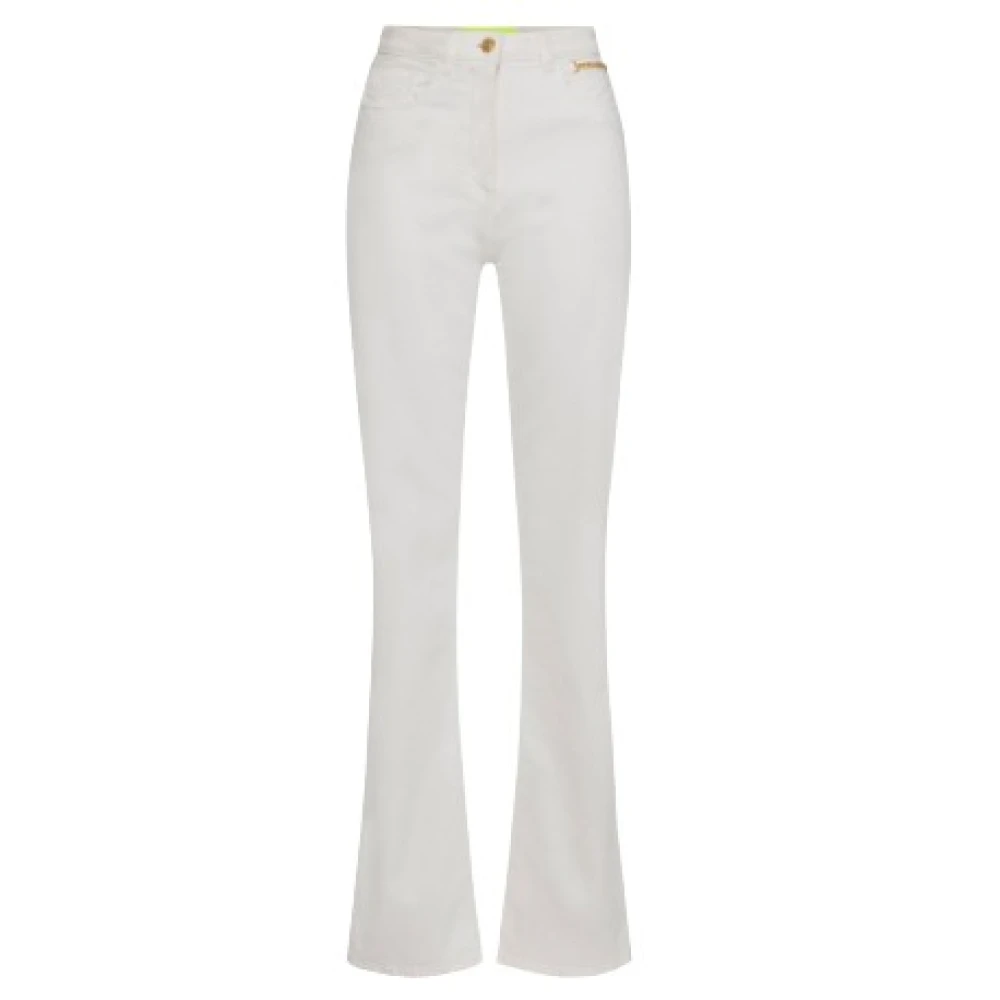 Elisabetta Franchi Witte bootcut jeans hoge taille White Dames